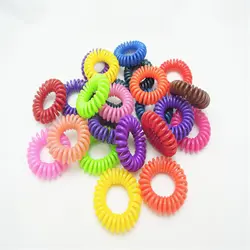 3 шт. красочные женские резинки для волос для девочек эластичные резиновые телефонный провод для волос пластиковые веревки конфеты цвет