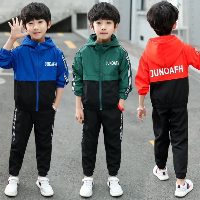 

Boy Set 2019 New Hooded Boys Tracksuit Spring Autumn Kids Clothes Sports Set School Uniform Children Clothing PWY3