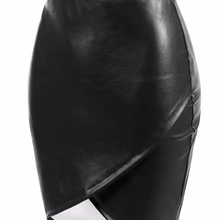 Индивидуальные Для женщин Slim Fit Fuax Кожа wrab мини-юбка