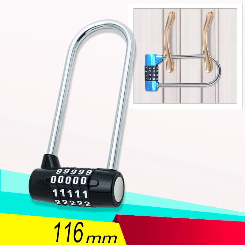 5 Password Combination Password Lock Antitheft Alloy Steel U Shape Lock