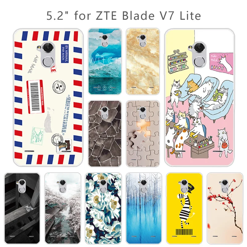 Квадратный чехол для телефона ZTE Blade V7 Lite прозрачные мягкие силиконовые чехлы 5 0