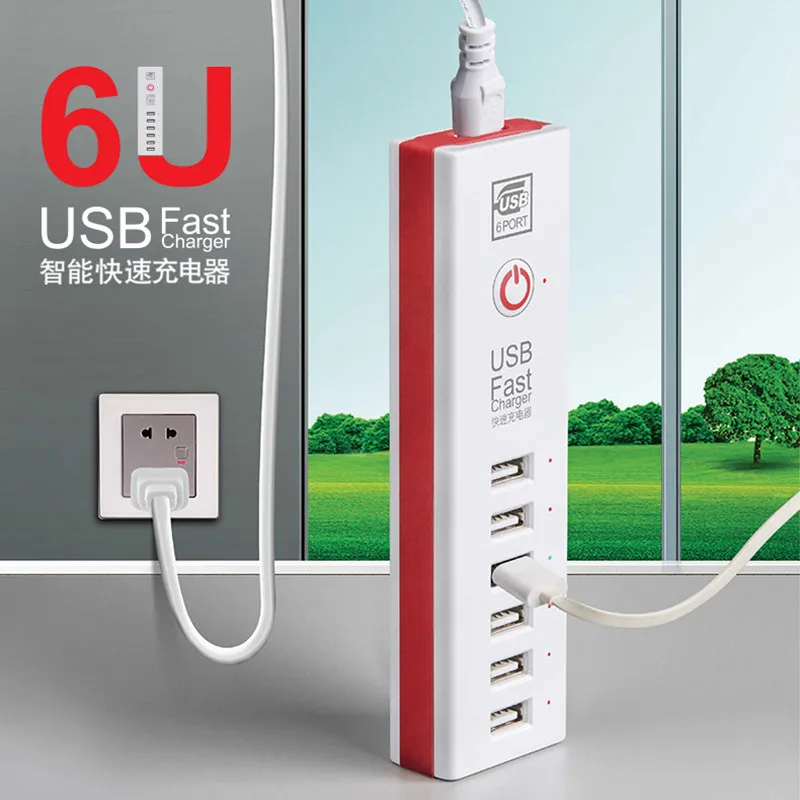 imágenes para Cargador Rápido de 6 Puertos USB de CA Adaptador de Corriente Universal Portátil Móvil teléfono Cargador de Pared 5 V 6A Para el iphone 6 6 s iPad Samsung Xiaomi imágenes para Cargador Rápido de 6 Puertos USB de CA Adaptador de Corriente Universal Portátil Móvil teléfono Cargador de Pared 5 V 6A Para el iphone 6 6 s iPad Samsung Xiaomi