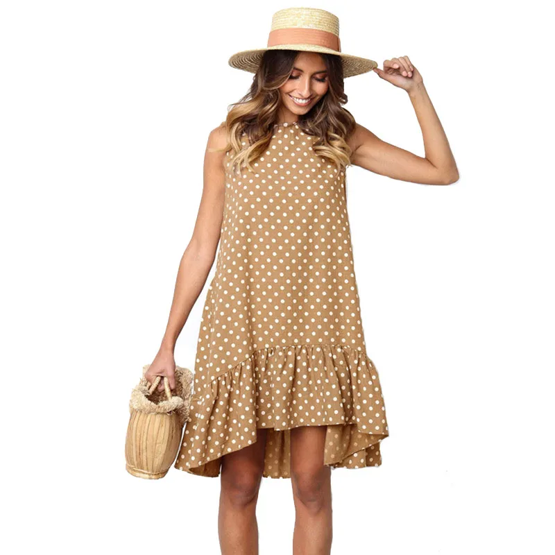 

Dress coffee blue party elegant dresses women summer beach holiday wave point plus size dress ladies casual streetwear vestidos
