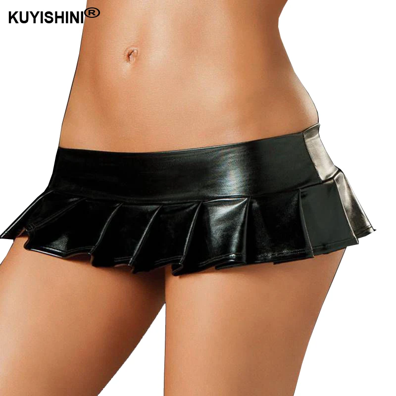 Сексуальная искусственная кожа Эротическая юбка микро мини юбка косплей полюс одежда для танцевального клуба Jupe Femme Faldas Mujer панк короткие юбки