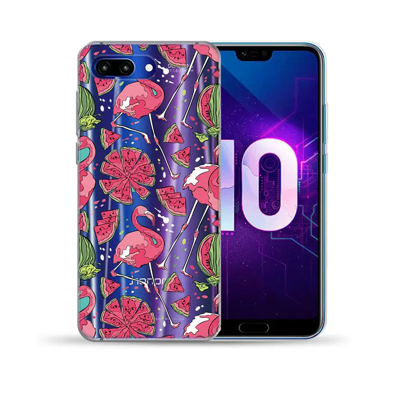 Мягкий чехол из ТПУ с цветочными листьями для Huawei Honor 9 10 Lite View 20 8X 8C 7A Y5 Y6 II Y3 Y7 2017 Y9