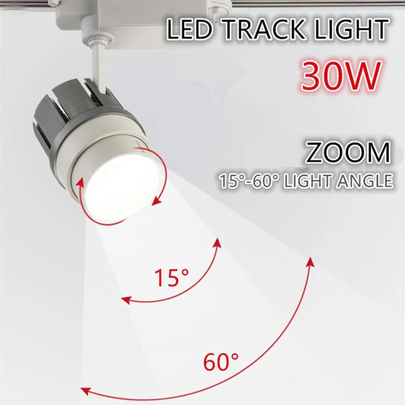 

Track Rail 10W Guide Rail lights 30W Rail Spotlight 20W Beam Angle Adjustable Rail Track light for Back Ground Lighting 110-240V
