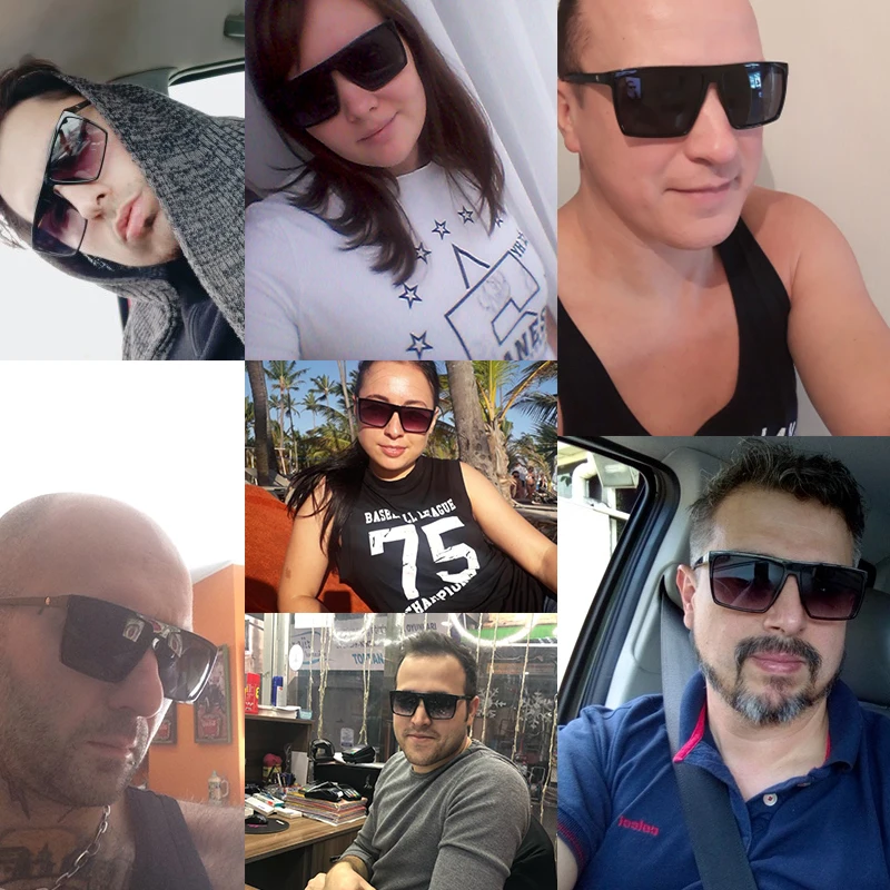 Goede Flat top Ontwerp Vierkante Zonnebril Unisex Gepolariseerde   UV400 lens Mannen party brillen TR90 frame Vrouwen Outdoor Bril KDEAM KD693