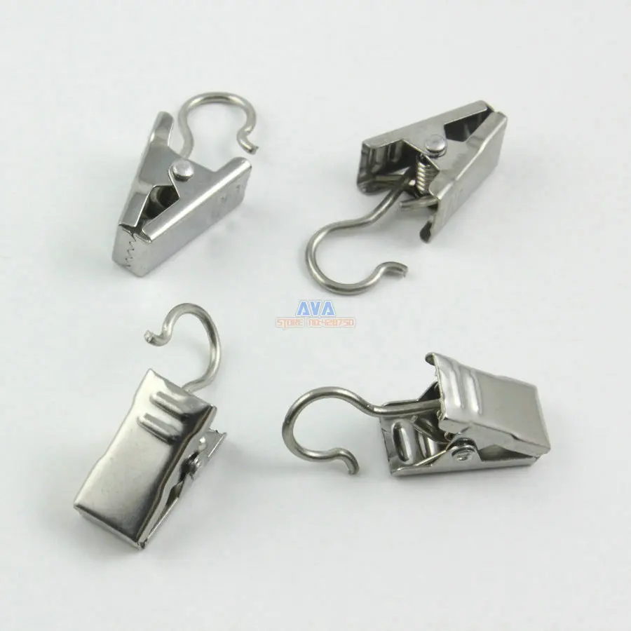 50 Pieces 32x9.5mm Stainless Steel Hook Clips for Curtain Drapery