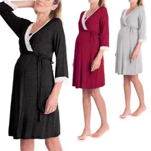 Мягкая ночная рубашка с длинным рукавом для беременных женщин