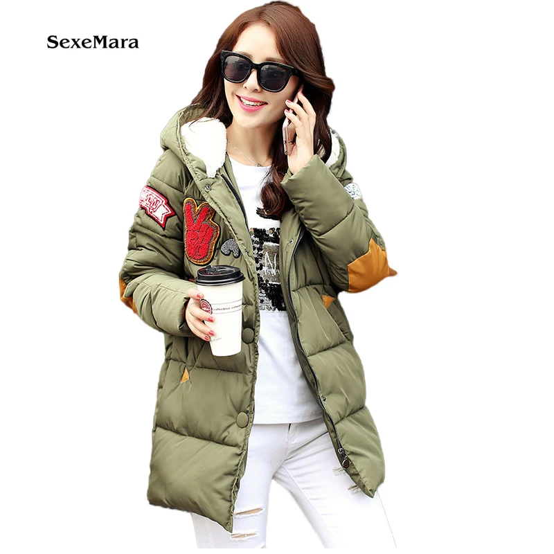 

2017 new Autumn winter Hot sale down cotton long jacket big plus size female loose thickening fashion warm Coats Cheap wholesale