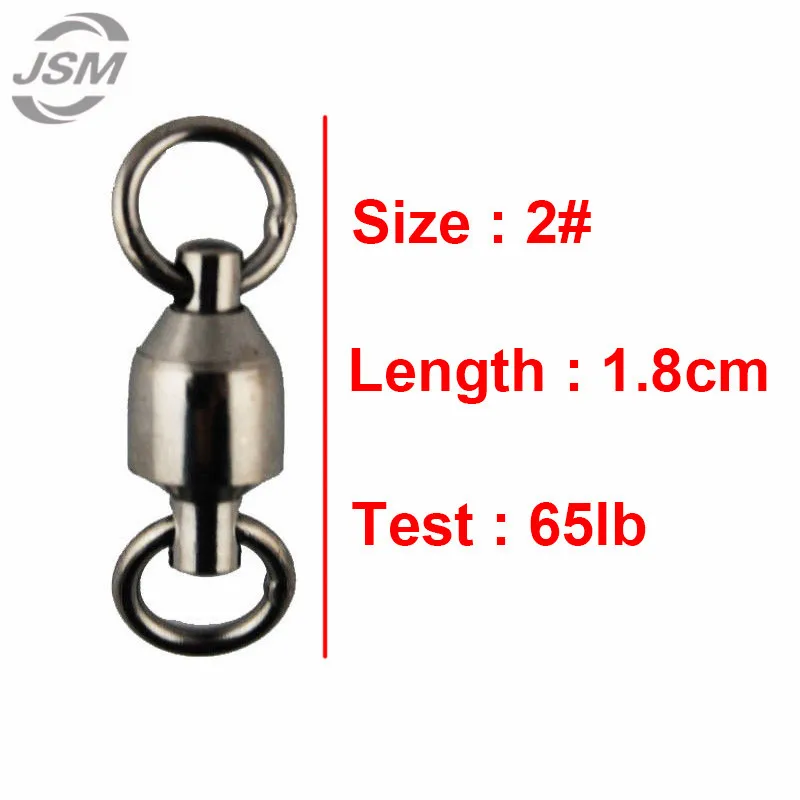 JSM 10 шт. шарикоподшипник рыболовный поворотный с твердым кольцом латунь с черным никелем Морская Рыбалка Вертлюги Разъем размер 1 2 3 4 5 6 7 8 - Цвет: 2