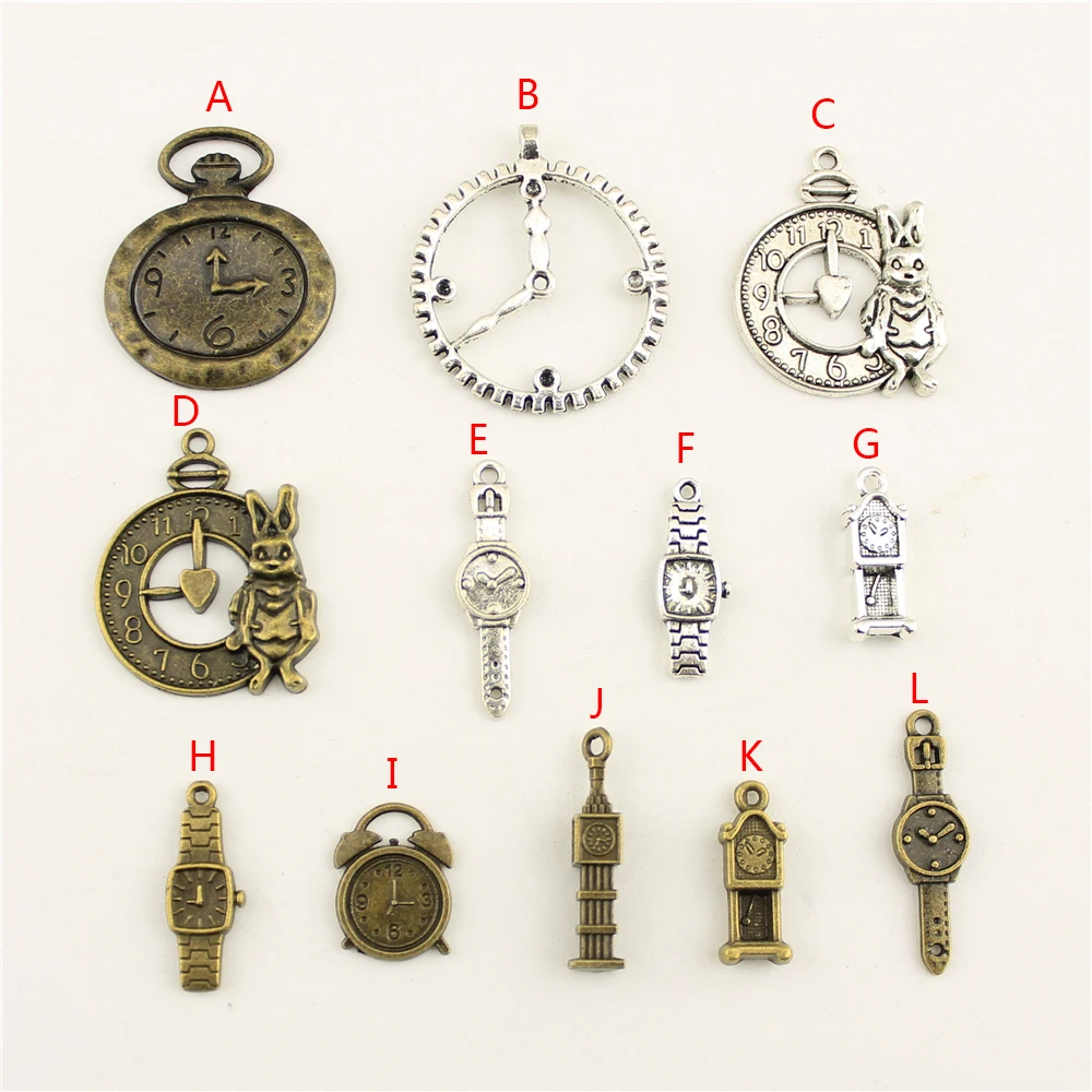 

Clock Alarm Bell Tower Clock Charms Pendant For Diy Jewelry Making Handmade Bracelet Necklace Key Chain Bag Accessories M152