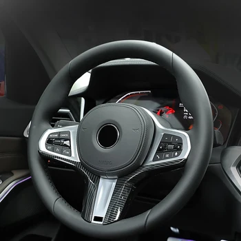 

Car Styling ABS Plastic Interior Steering Wheel Decorative Cover Trim For BMW 3 Series 2019 2020 (Only fit sport model)