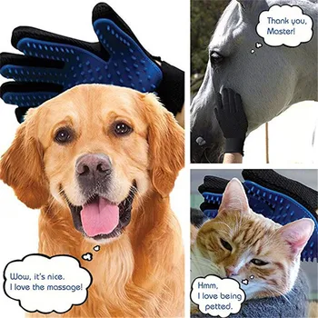 Dog Pet Grooming Glove Silicone Cats Brush Comb Deshedding Hair Gloves Dogs Bath Cleaning Supplies