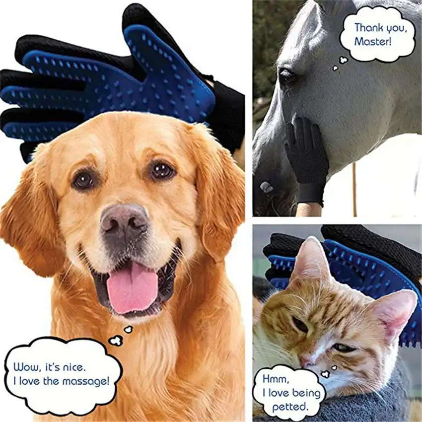 Dog Pet Grooming Glove Silicone Cats Brush Comb Deshedding Hair Gloves Dogs Bath Cleaning Supplies Animal Combs by PROSTORMER Dog Pet Grooming Glove Silicone Cats Brush Comb Deshedding Hair Gloves Dogs Bath Cleaning Supplies Animal Combs by PROSTORMER