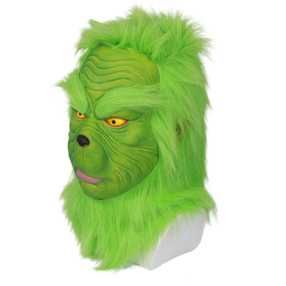 XCOSER Brand Grinch Mask Men Women Green Latex Party Cosplay Mask High Quality With Further Helmet Headgear Christmas Accessory