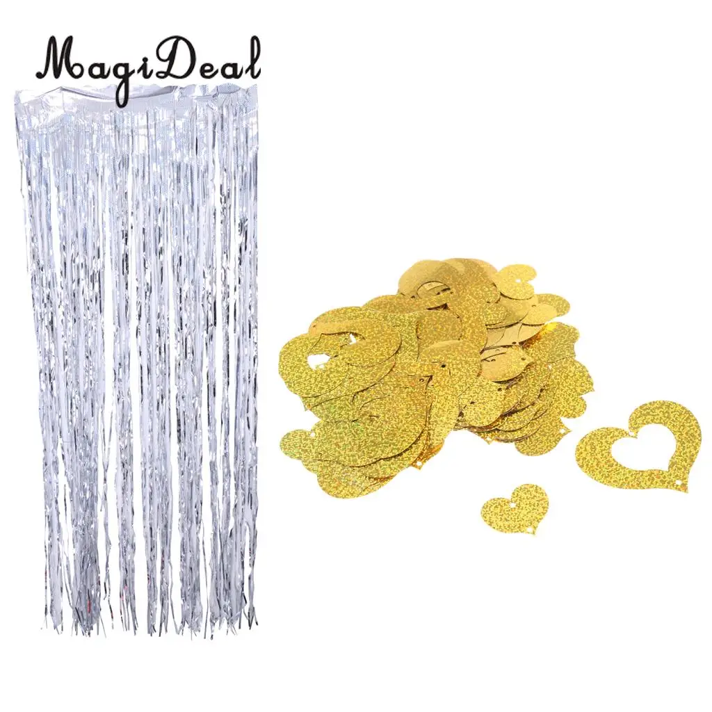100 Shiny Heart Hanging Foil Balloon Swirl Tinsel Wedding Party Ceiling Decoration