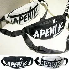 Мужская и Женская Новинка, модная черно-белая поясная сумка с буквенным принтом, сумка на пояс, сумка для денег, Кошелек Для Путешествий, Походов, путешествий