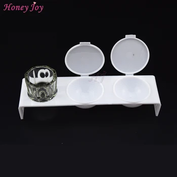 

1pc Triple Holes Dappen Dish+1pc Glass Cup for Mixing Acrylic Liquid Powder,Acrylic Pen Cleaner Washing Cup,Paint Container