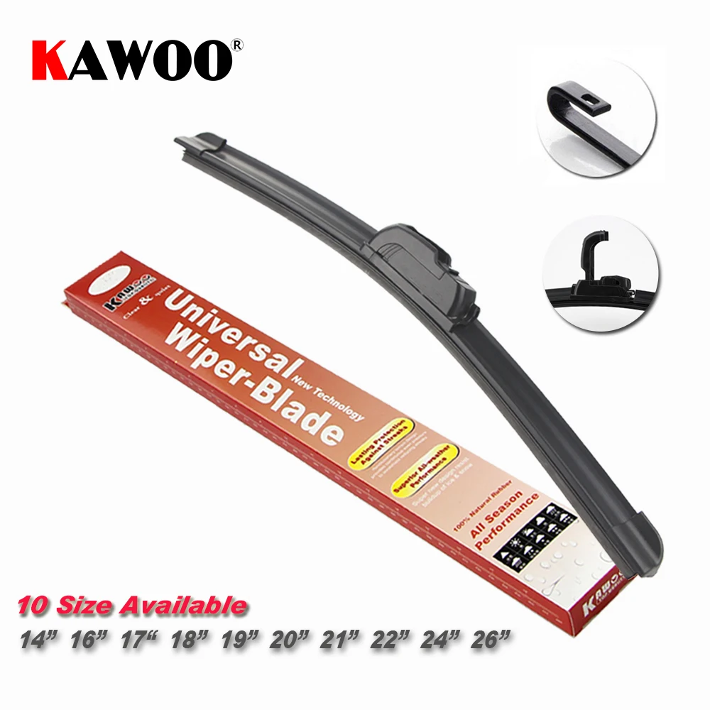 KAWOO Universal Car Wiper Blade J type Soft Frameless Bracketless