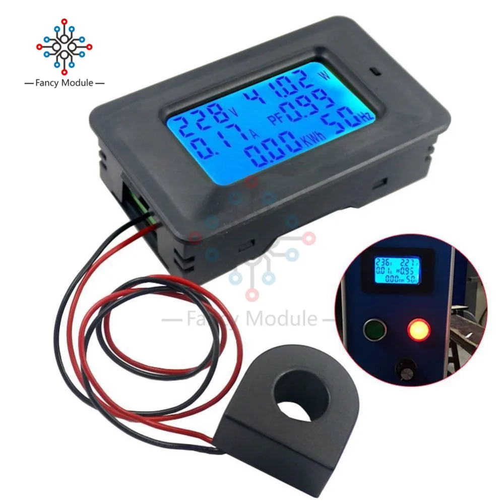 Voltímetro e Amperímetro Medidor de Tensão 6 em 1 Digital 110v 220v Energia Painel Atual Amperímetro w Combo Indicador Lcd ac 20a 100a