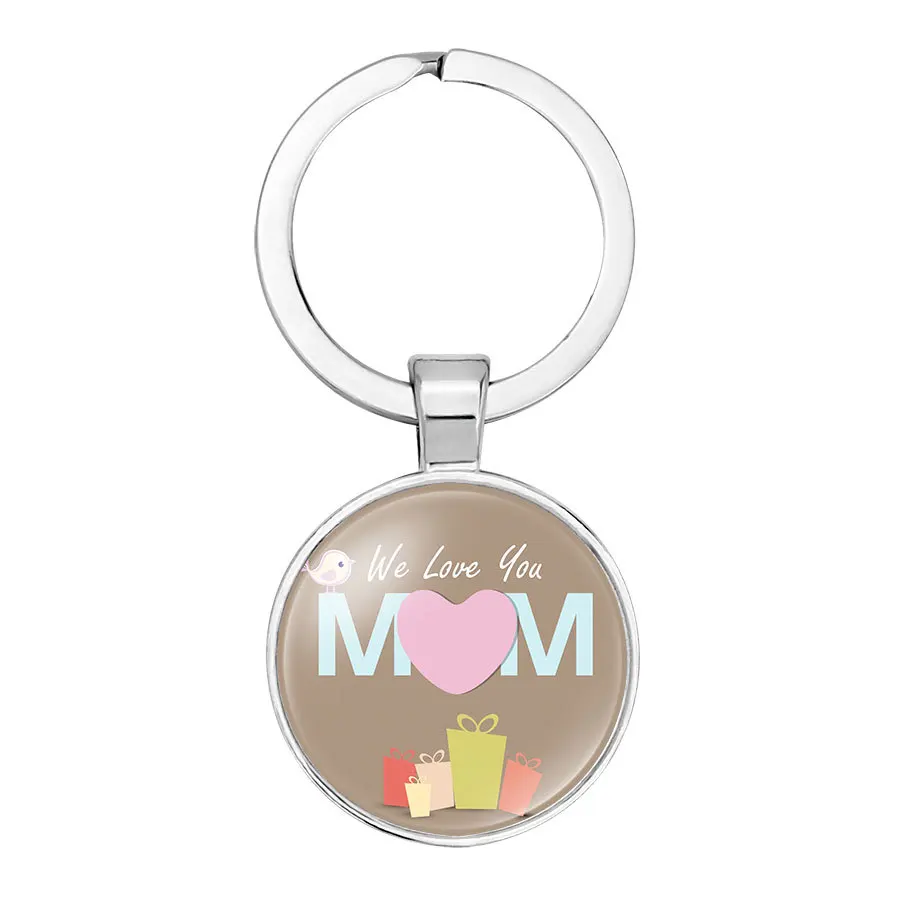 Кольцо для ключей с сердечками We Love You Mom круглая цепочка новые очаровательные