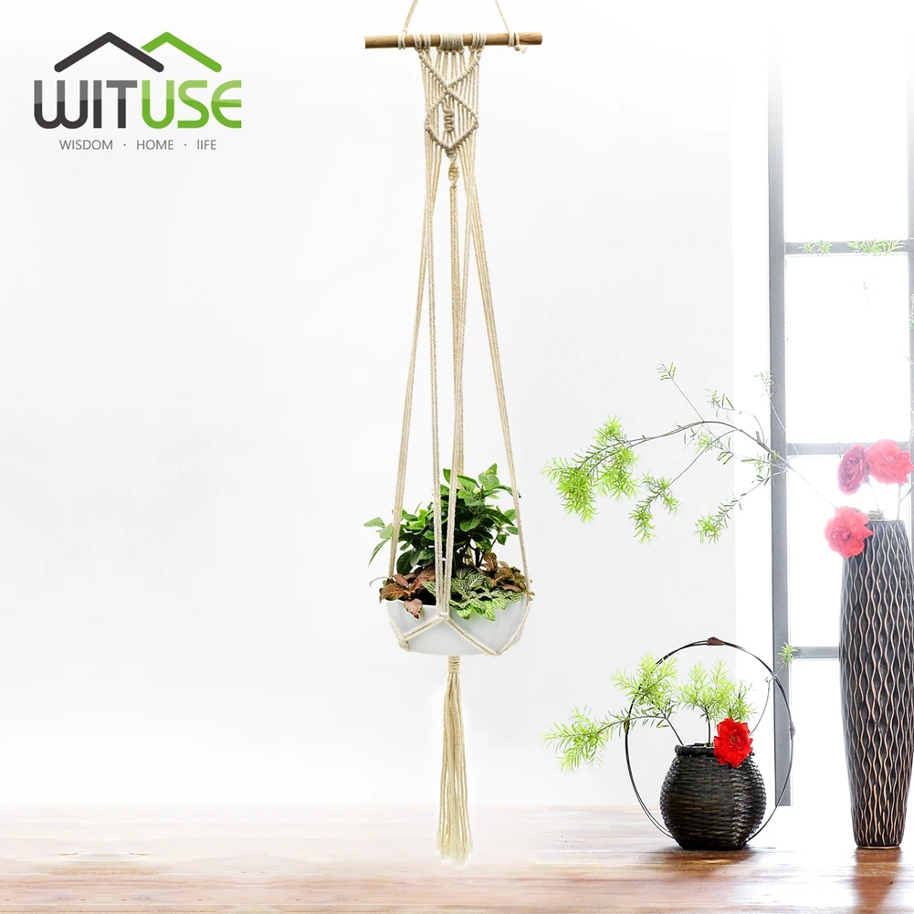 Detail Feedback Questions About Wituse Macrame Plant Hanger Macrame Plant Hanger Wall Art Indoor Elegant Tel Rope Window Patio Decor Hook Pot Holder Pure Cotton Wood 5legs On Aliexpress Alibaba Group