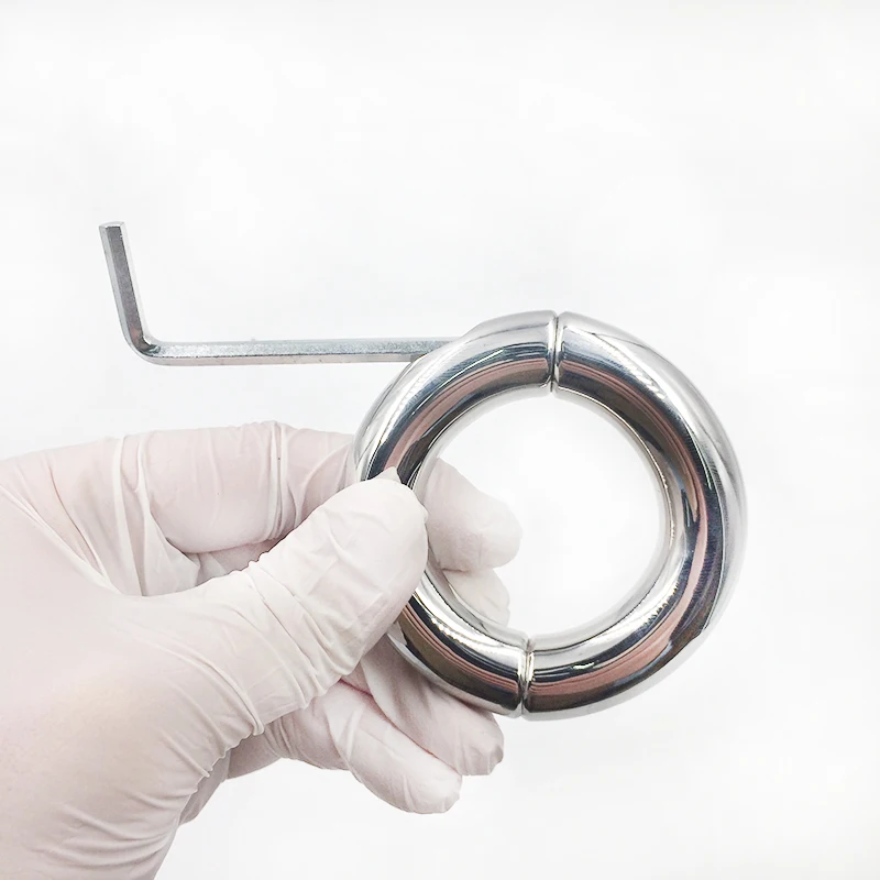 My Scrotum Pendant Ball Stretcher Cock Cage with Screw Slave Stainless Steel Sex Toys for Male 15