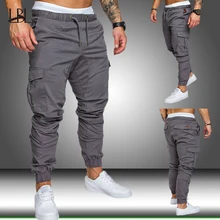 Мути карманы повседневные джоггеры однотонные брюки мужские хлопковые эластичные Длинные Брюки Homme военные армейские брюки карго мужские s леггинсы