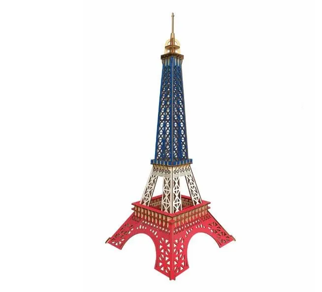 

Simulation Three-colour Eiffel Tower Building Model Diy Handmade Wooden Jigsaw Puzzles 3d Three-dimensional Wooden Jigsaw Puzzle