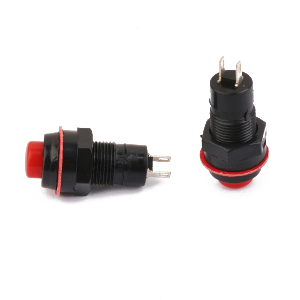 10 X Car Boat Locking Dash ON-OFF Push Button 2-Pin Latching Switch Red