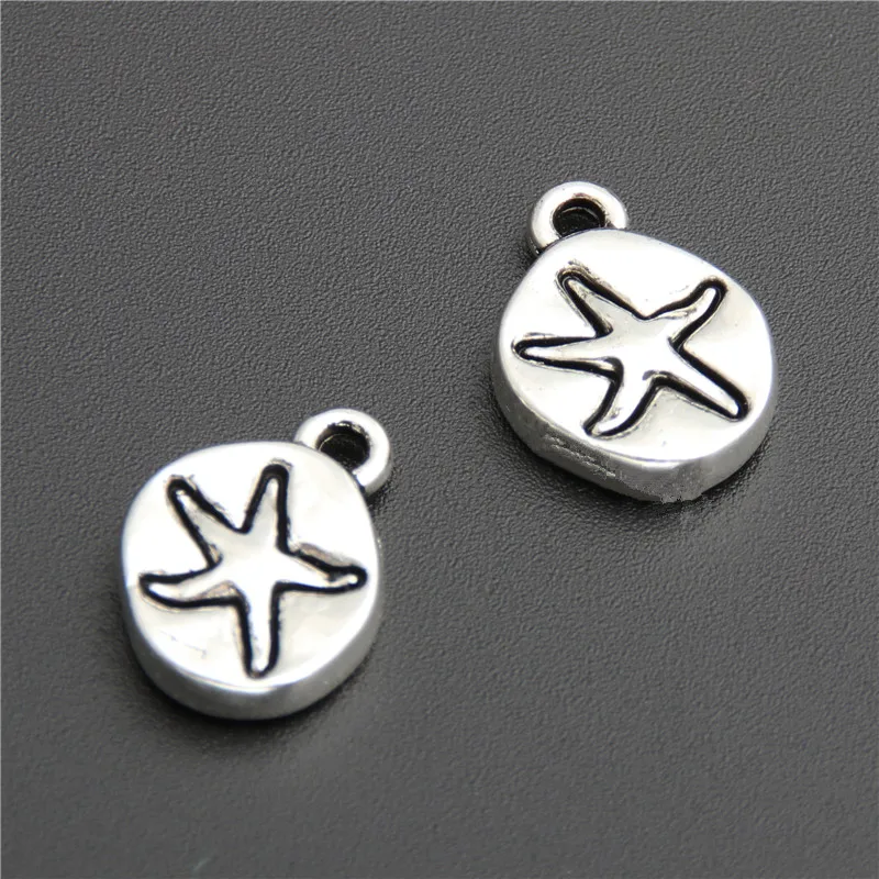 25pcs Starfish Charms Tibetan Silver Color Metal Pendants Fit Diy Necklace Bracelet For Jewelry Making A2755 | Украшения и