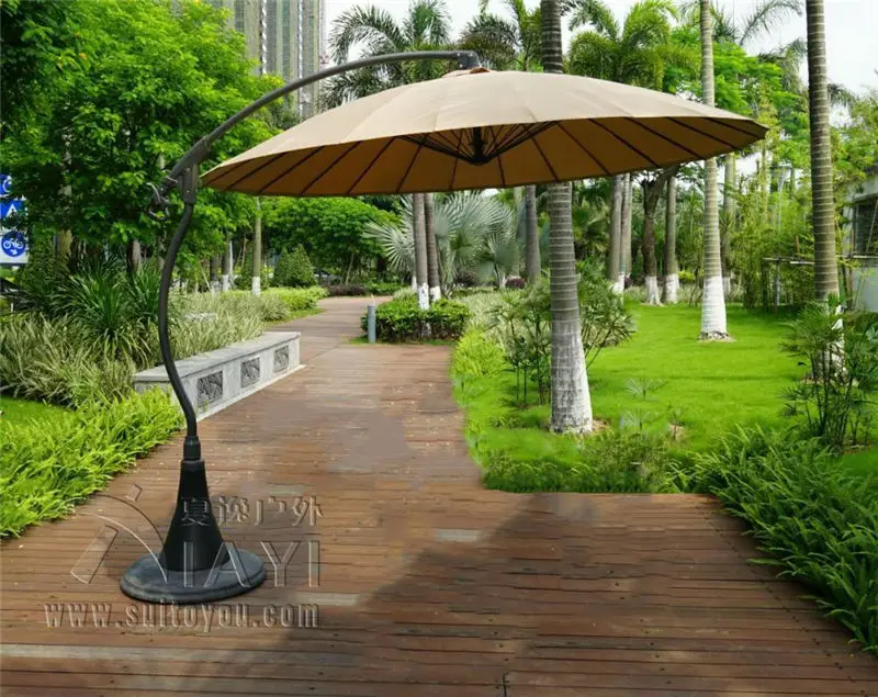 Online Whole Sun Umbrella Base From China 2 7meter 24k Steel Iron Ribs Hanging Patio Sun Umbrella Garden Parasol Sunshade Outdoor Furniture Cover