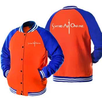 

2019 Men's Spring Autumn Bomber Jacket Fashion Anime Print SWORD ART ONLINE/TOKYO GHOUL/ONE PIECE Coat For Men Jackets Brand