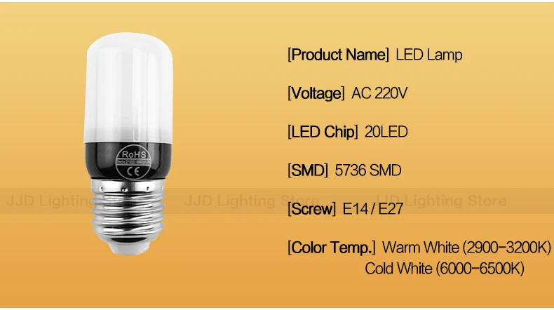 JJD кукурузы E14 светодиодный лампы E27 светодиодный светильник SMD5736 220 В кукурузы лампа 20 30 46 81 100 Светодиодная люстра светодиодный светильник