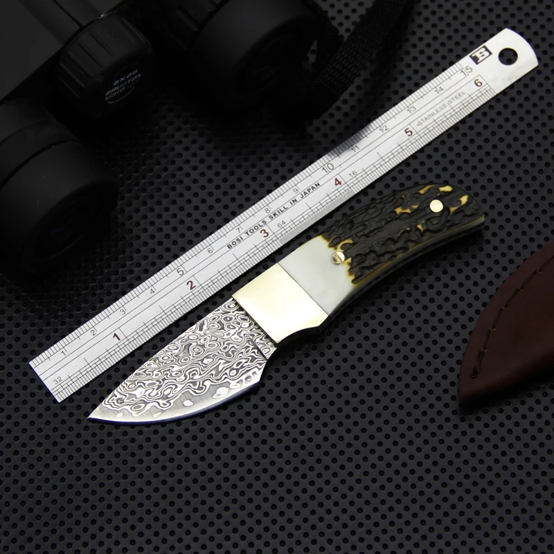 Full Tang Damascus Fixed Blade Knife Damascus Collection Knife Outdoor Camping Knives Self