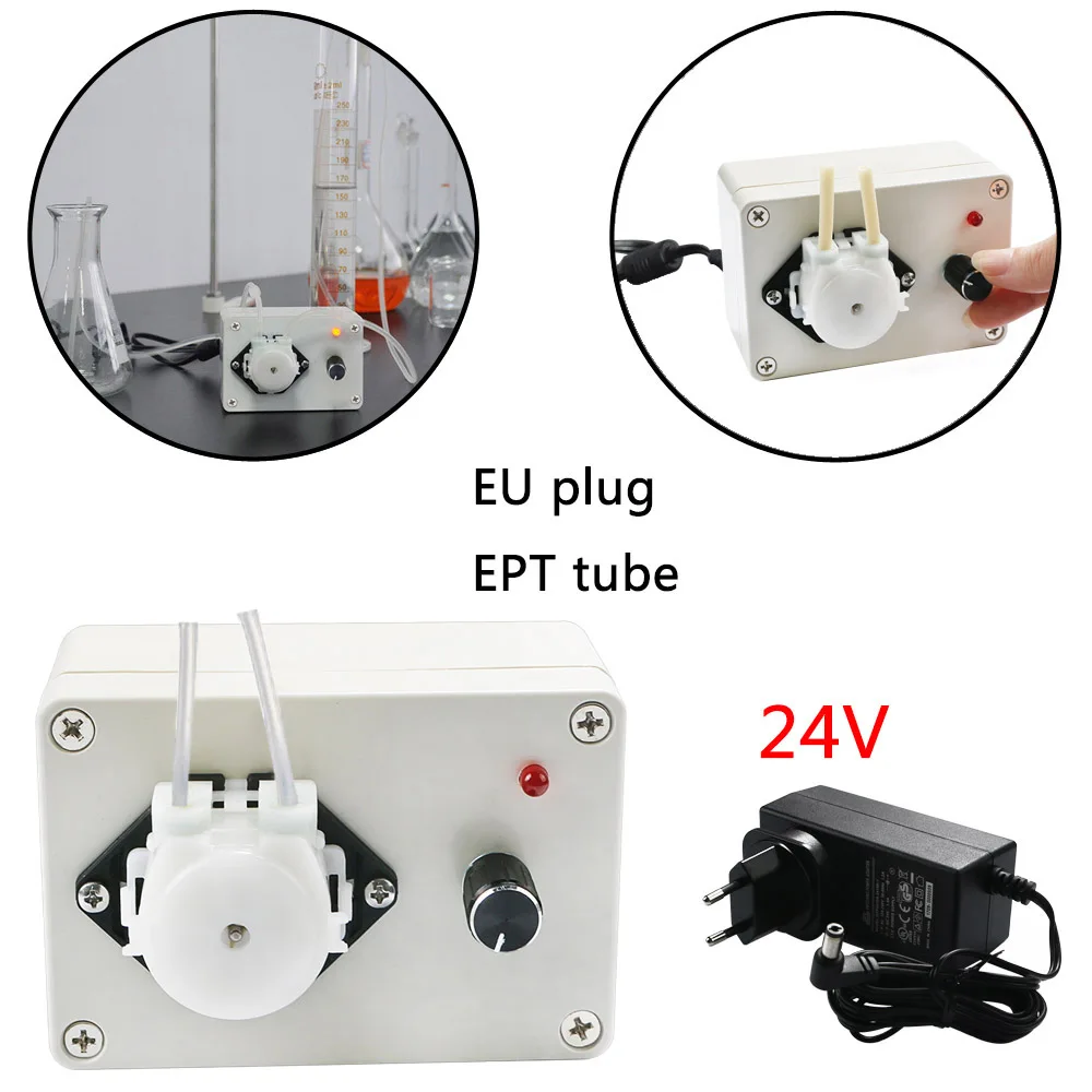 24 В микро Перистальтический дозирующий насос силиконовая трубка EPT US Plug/EU Plug Lab Дозирующий самовсасывающий регулируемый поток