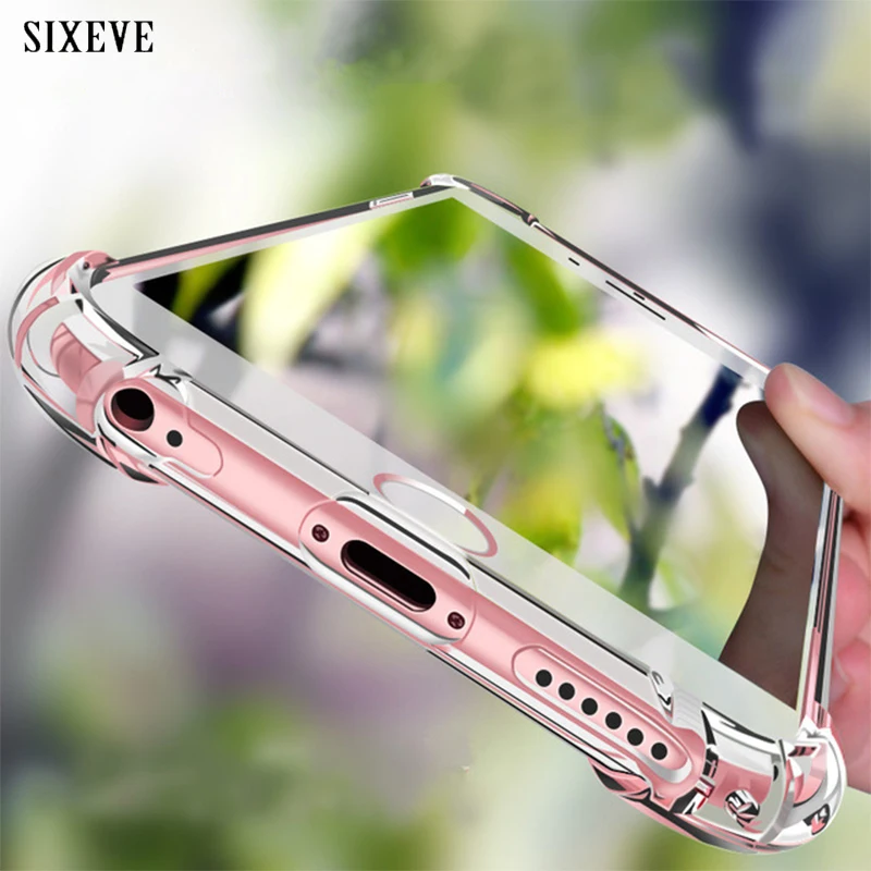 

SIXEVE Strengthen Shockproof Phone Case For iphone 6 S 6S Plus Coque Transparent Soft TPU Cover For iphone 6 6Plus 6SPlus Casing