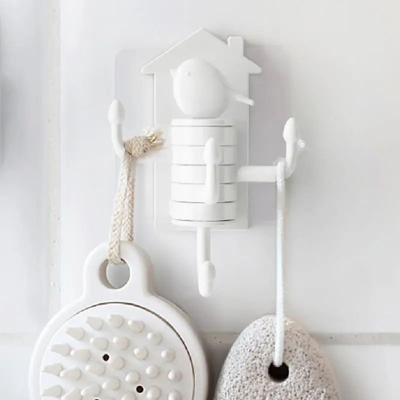 

1pcs Bird Shape Key Hook Decorative Hook Power Cord Wall Hanging Cloth Towel Sticky Perfect Tight Holder