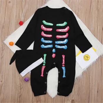 

2PCS Infant Toddlers Baby Girls Boys Cotton Long sleeve Fashion Halloween Hat Romper Newborn Home Infant Toddlers Clothing