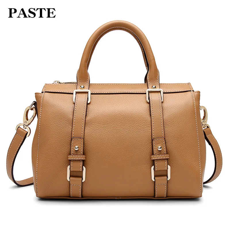 Paste Brand Women Motorcycle Bag Natural Leather Luxury Female Shoulder Bag Famous Designer
