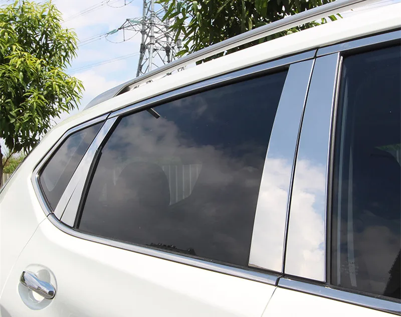 CHROME Pillar Posts for Nissan Rogue X-Trail 2014 2015//6pcs Window Pillar Trim