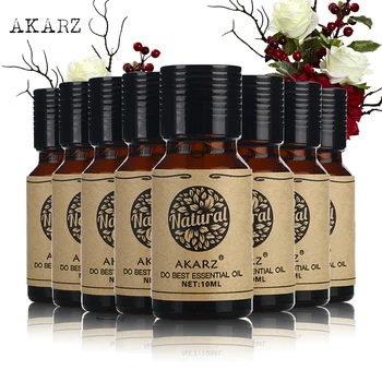 AKARZ Famous brand value meals Bergamot Vanilla Honeysuckle Chamomile Jasmine Musk Eucalyptus Osmanthus essential oil 10ml*8