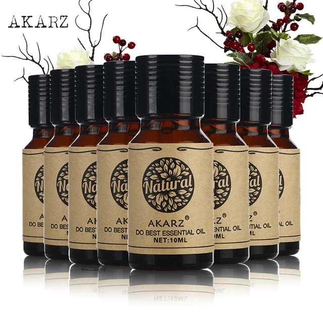 AKARZ-aceite esencial de bergamota, de vainilla, madreselva, manzanilla, jazmín, almizcle, eucalipto, Osmanthus, 10ml * 8 AKARZ-aceite esencial de bergamota, de vainilla, madreselva, manzanilla, jazmín, almizcle, eucalipto, Osmanthus, 10ml * 8