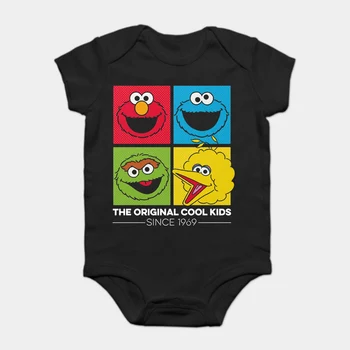 

Baby Onesie Baby Bodysuits kid t shirt Funny cotton short sleeve Sesame Street The Original Cool Kids