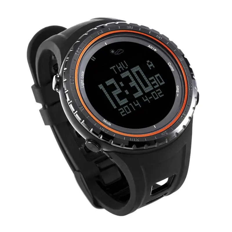 SUNROAD FR801B Digital Men Sport Watch 5ATM Waterproof Altimeter Compass Watches Fishing
