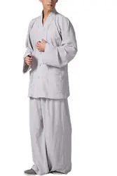 Zanying монах медитация Комплекты для девочек буддийский Для мужчин Повседневные комплекты одежды v-нек рубашка Широкие брюки
