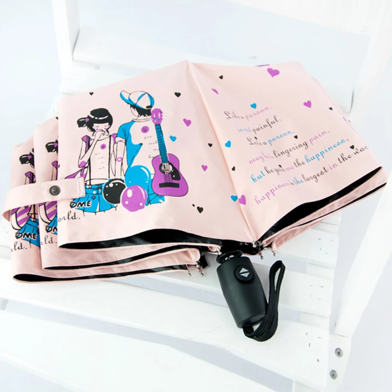 

Cute Womens Umbrella Automatic Folding Anti UV Parasol Sunny and Rainy Umbrella