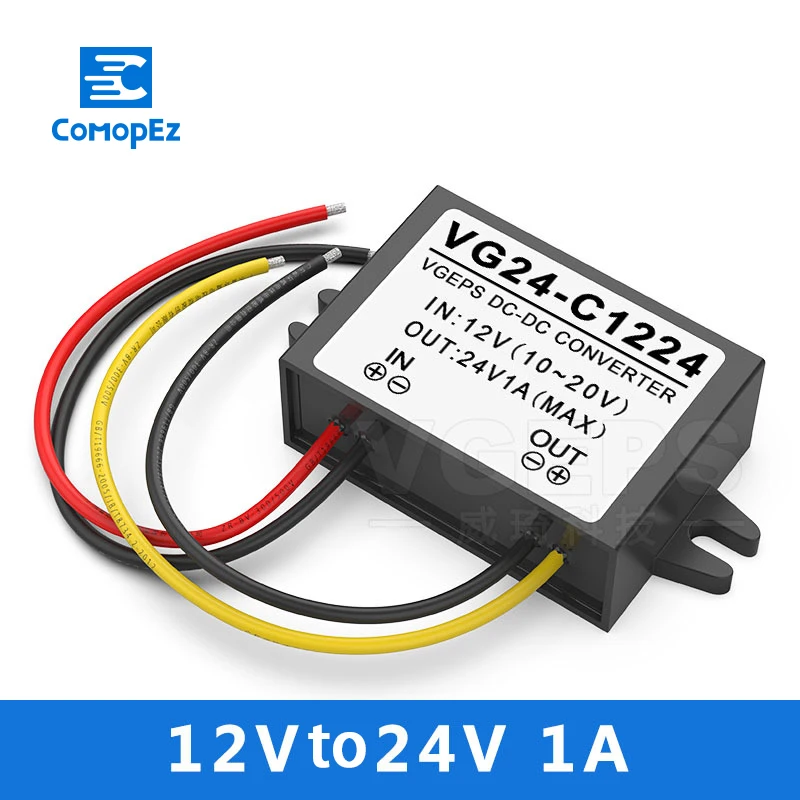 Повышающий преобразователь 12В до 24В, 1А, 2А, 3А, постоянный ток, 12 Вольт, повышающий, 24 вольт, DC-DC, 12 в-24в, преобразователь напряжения питания, CE, RoHS