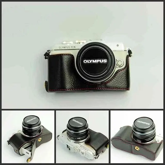 Из натуральной кожи Половина Камера нижней части корпуса для Olympus E-PL8 EPL8 E-PL7 EPL7